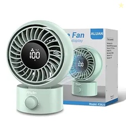 Aluan Table Fans for Home, 7 Inch Portable Fan Rechargeable, Rechargeable Fan for Home with 90 Oscillation, Quiet Operation, Battery Display & 10 Speeds1-year warranty