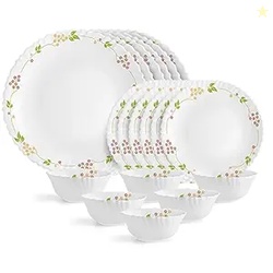 Cello Opalware Dazzle Series Secret Garden 18 Piece Dinner Set Serving