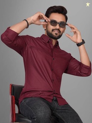 Voroxy Men Regular Fit Solid Spread Collar Casual Shirt