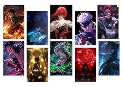 Posters Inc Naruto, Death Note, Goku, Vegeta Neon Anime Posters for Wall, Aesthetic Home Decor Items for Living Room, Birthday Gifts for Men, 300 GSM HD Quality Print A4 Size Set of 20 with Glue Dots