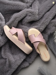 Mast & Harbour Colourblocked Wedge Mules with Buckles