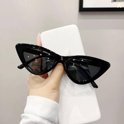 Eymen I UV Protection, Toughened Glass Lens, Polarized, Others, Gradient Cat-eye, Retro Square Sunglasses (Free Size)(For Girls, Black)
