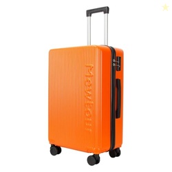 Mewtour 24 Inch Orange ABS Zippered Luggage Set, Lightweight with Telescopic Handle, 360 Spinner Wheels, TSA Lock Suitcase
