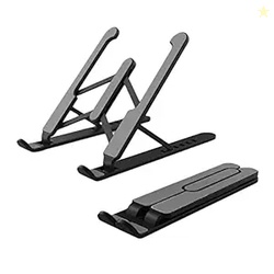 Zebronics-NS1000 Laptop Stand Featuring Foldable Design, Anti-Slip Silicone Rubber Pads, Supports Maximum of 5kgs Weight, 6 Adjustable Levels.