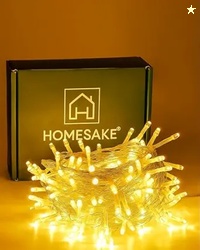 Homesake 36 Feet Long 40 LED Power Pixel Serial String light Fairy Lights, Plug Sourced, Home & Outdoor light for christmas tree light corner Home, ornament setup festive decor (Pack of 1 Warm White)