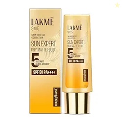 LAKM Sun Expert, Dry Matte Fluid Sunscreen, 50ml, for Oily and Combination Skin, with 1% Niacinamide & Ceramide, SPF 50 PA++++, Quick Absorbing, no White Cast