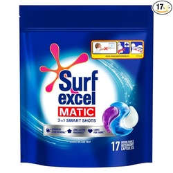 Surf Excel Matic 3 in 1 Smart Shots 17 pcs|| Laundry Detergent Pods fo