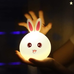 Night Lamp for Kids,Silicone Cute Little Rabbit LED Table Lamp, Birthd