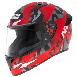 Studds Thunder Full Face Helmet D7 with Clear Visor (Matt Red N9, M)