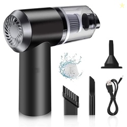 3-in-1 Portable Handheld Vacuum Cleaner  Cordless USB Rechargeable Car Vacuum with Powerful Suction  Washable HEPA Filter & Multi-Attachments  Lightweight Quiet Design Car (Black)