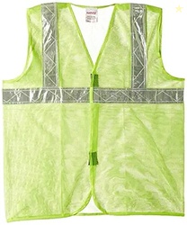 50 GSM Aarvee Cloth Safety Jacket with Reflective Tape (2 inch Tape, Green) - Pack of 10