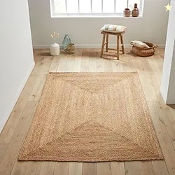A R Creations Jute Reversible Braided Natural & Handwoven Jute Carpet, Carpet for Living Room Braided Rug, Offices Carpet, Guest Room Size (3X6 Feet Natural Beige)