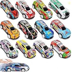 toyco Pack of 12 Mini Alloy Metal Pull Back Cars for Kids | Die-Cast Racing Toys Car Play Sets | Durable, Unbreakable, Smooth & Shiny Finish | Small Vehicle Toys for Boys & Girls Age 3+ (Multicolor)