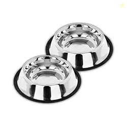 PremiumAV Stainless Steel Pet Bowl 1500 ML 4 No. Size  Dog & Cat Feeding Bowl with Anti-Slip Base, Durable Lightweight Food & Water Dish, Scratch & Rust Proof, Easy to Clean for Puppies & Kittens