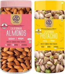 41 foods Dry fruits combo pack of Almonds Pistachios | badam pista (150x2) 300 GM Pistachios, Almonds(2 x 150 g)
