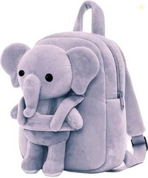 KAIN Kids Velvet premium School Bag soft plush Cute Backpack Preschool (2-5 Years) Plush Bag(Grey, 10 L)