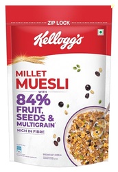 Kellogg's Millet Muesli with 84% Fruit, Seed & Multigrain 1000g | High in Fibre | Multigrain Breakfast Cereal