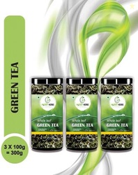 Hobby Herbs Green Tea 300g | Long Leaves | Green Tea for Weight Loss | Whole Leaf Green Tea| Green Tea Mason Jar(3 x 100 g)