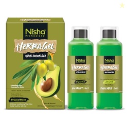 Nisha Herba Gel Hair Colour Gel, Original Black 1 Litre | No Ammonia, No Stain, Non-Drip Vegan Formula | Permanent Hair Colour & Hair Dye | 100% Grey Coverage & Long-Lasting Shine
