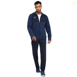 Nivia Bar Melange/Brick Knit Tracksuit/Size - Small (Blue)