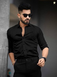 VC Fashion Men Regular Fit Solid Spread Collar Formal Shirt