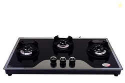 HORNBILLS 3 Burner HOB Design Mild Steel FRAME CROWN Pan Support MIRROR With ALLOY BLACK BURNER