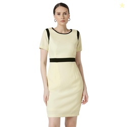 Van Heusen Women's Regular Fit Half Sleeve Mid Thigh Length Sheath Dress