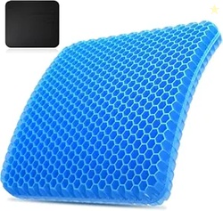 BIGXEN Gel Seat Cushion, Double Layer Gel Cushion with Non-Slip Cover, Cool Egg Chair Sea for Pressure Relief, Breathable Honeycomb for Office Chair Wheelchair Car Seat-1PCS (Square)