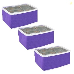 PrettyKrafts Saree Covers, Sari Organiser, Lehanga Cover, Non Woven Material and Transparent Front, Wardrobe Organizer, Clothes Storage Bag For Women's Lehenga, Suit Saree & Accessories, Purple