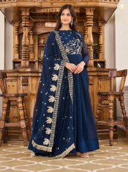 Wedani Women Ethnic Motifs Embroidered Georgette Fit & Flare Maxi Dress