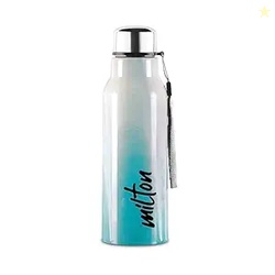 MILTON Steel Marble 600 Leak Proof, Wide Mouth & Easy to Open Insulated Inner Steel Outer Plastic Water Bottle, 520 ml, Aqua Green, School | Office | Travel Bottle