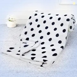Bumtum Super Soft New Born Baby Polka Dot Blanket | Wrapper Sheet for Baby Boys & Baby Girls | Lightweight | Super Comfortable (100cm x 75cm, White)