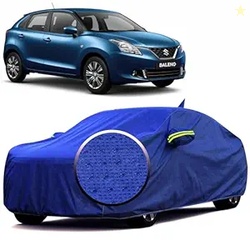 100% Waterproof 'BlueMax' Car Body Cover for Maruti Suzuki Baleno (2015-2021) Mirror Pocket, Heat & UV Protection, Triple Stitched, Soft Lining, Full Bottom Elastic Reflective Radium (Blue)