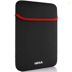 Gizga Essentials Reversible Laptop Sleeve 14.1 Inch, Dual Color Neoprene Laptop Cover, Zipperless, Waterproof, Slim Fit Laptop Case for HP Dell Lenovo Asus Acer, MacBook, Mouse Pad Use (Red/Black)