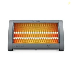 Havells Cozio Nuo Room Heater| Dual Heat Setting 400/800 Watt| Dual Quartz Heating Rods| Silent Operation| Tip Over Protection| Fire Retardant Material| Anti Rust Reflector| 2 Year Warranty(Grey)