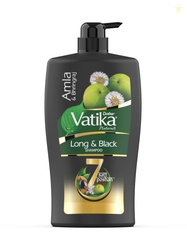 Dabur Vatika Amla & Bhringraj Long & Black Shampoo For Shiny, Long & Black Hair - 1L