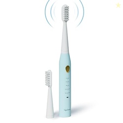 Lifelong Rechargeable Toothbrush for Adults - Smart Brush with 5 Cleaning Modes & Smart Auto Shut-Off - Electronic Toothbrush with 2 Electric Heads,500mAh Long-Lasting Battery (Blue,LLDC144)