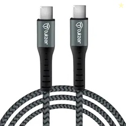 Tukzer Fast Charging USB C to USB C 100W 480 Mpbs Data Sync Nylon Braided Cable with EMark Chip for SamsungS24/S23 Ultra,Flip,Fold 5G,iPhone16,15,Pro/Max,MacBook,iPad,Laptops,One+(Black+Grey2M)