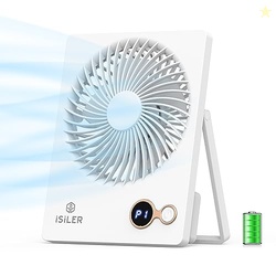 ISILER Small Desk Fan, 1200mAh Portable USB Fan with 3 Speeds Airflow, Small Personal Fan with 180 Adjustable Tilt Angle, Cooling Fan for Home, Office, Dorm
