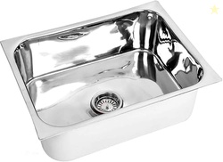 Aashi Ceramica Premium Heavy-Duty Stainless Steel Kitchen Sink (18 x 16 x 8 Inch) | Extra Thick 0.8mm Gauge | Deep Single Bowl Basin for Kitchen & Utility | Glossy Silver Mirror Finish