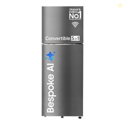 Samsung 350 L, 3 Star, Convertible 5-in-1, Digital Inverter, Frost Free Double Door, WiFi Enabled Bespoke AI Refrigerator (RT38DG5A4DS8HL, Elegant Inox, Silver)