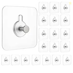 20 Pcs Self Adhesive Hooks Wall Hooks - Heavy Duty for Wall Heavy Items Wall Hanger Hook Without Drilling  Sticky for Hanging Towel, Coat & Key (Pack of 20, Photo Frame)