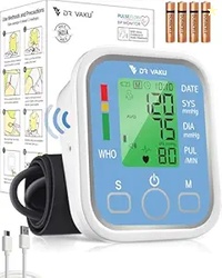 DR VAKU BP Monitor Fully Automatic Blood Pressure Machine to Check Digital Accurate Level for Home Monitoring Device with Talking Function,Large Display + Cuff Kit Best Accurate Apparatus Measurement- White&Blue