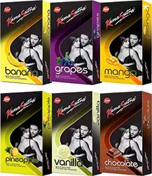 KamaSutra Honeymoon Night Special Pack With Exciting Flavours Condoms Condom (Pack of 6, 60S)