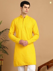 FUBAR Ethnic Motif Embroidered Sequined Straight Kurta
