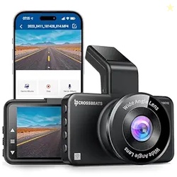 Crossbeats RoadEye Dash Cam| WiFi & APP | Full HD 1080P with 150 Wide Angle| Car Camera| 3 Dashcam | Night Vision | G-Sensor | Loop Recording| Parking Monitor| Motion Detection|ADAS (2025 Model)