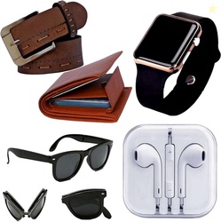 Khatu Watch, Sunglass & Wallet Combo (Black)