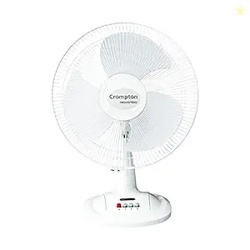 Crompton HISPEED Gale Classic 400 mm Table Fan | Superior Air Delivery | Smooth Oscillation | Easy neck tilt mechanism |2 Year Warranty | KD White