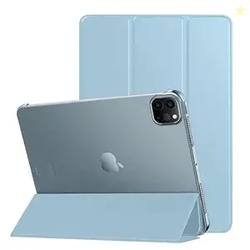 Amazon Basics Smart Trifold Hard Matte Back Flip Stand Case Cover for iPad Pro 4th/3rd/2nd Gen (11 inch) | Support 2nd Gen Apple Pencil Charging (Sky Blue)