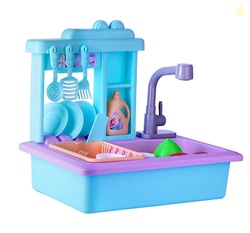 Amazon Brand - Jam & Honey Kitchen Sink Frozen | Water Flow Sink Toy with Pump | Frozen Theme Pretend Wash Station | Utensils & Accessories Included | Ages 3+